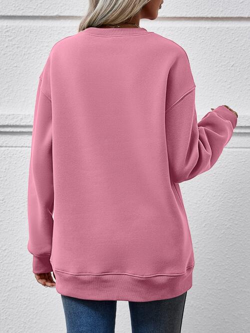 Stilla | Rund Hals Droppet Skulder Sweatshirt