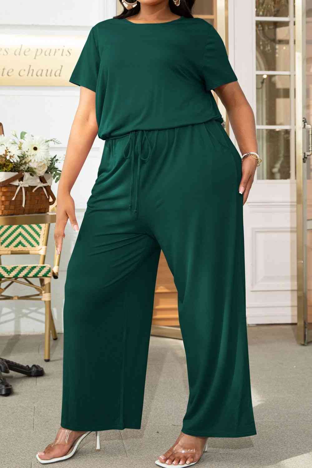 Stilla | Størrelse Drawstring Waist Kortærmet Jumpsuit