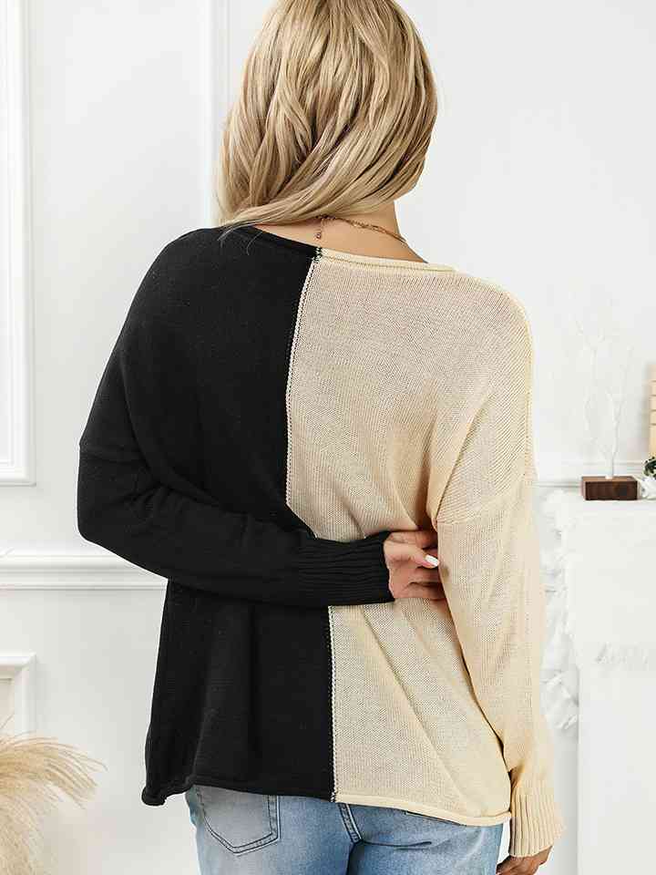 Stilla | Tone V-hals Langærmet Strik Top