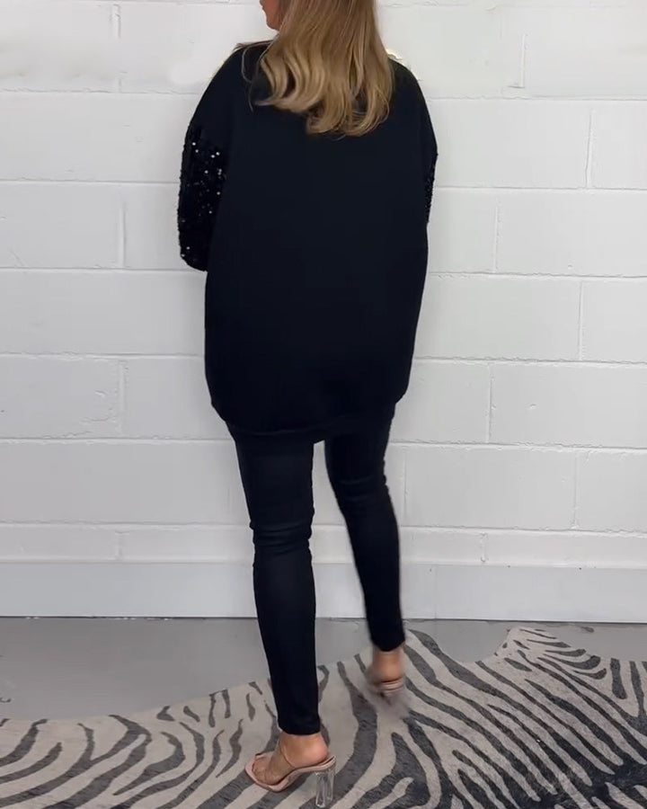 Stilla | Pullover sweatshirt med rund halsudskæring og lange ærmer