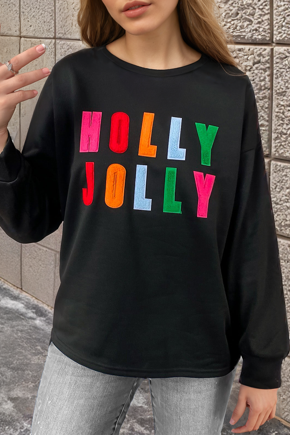 Stilla | Grafik Langærmet shirt Holly Jolly