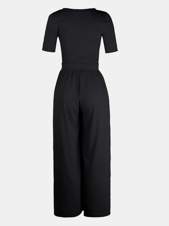 Stilla | Neck Kortærmet Jumpsuit