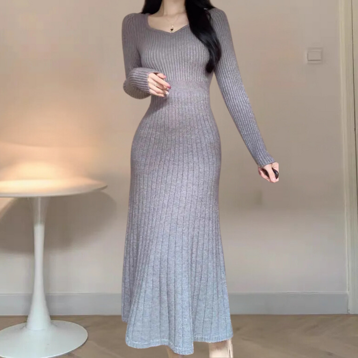 Stilla | Elegante Lang Strikkjole til Kvinder