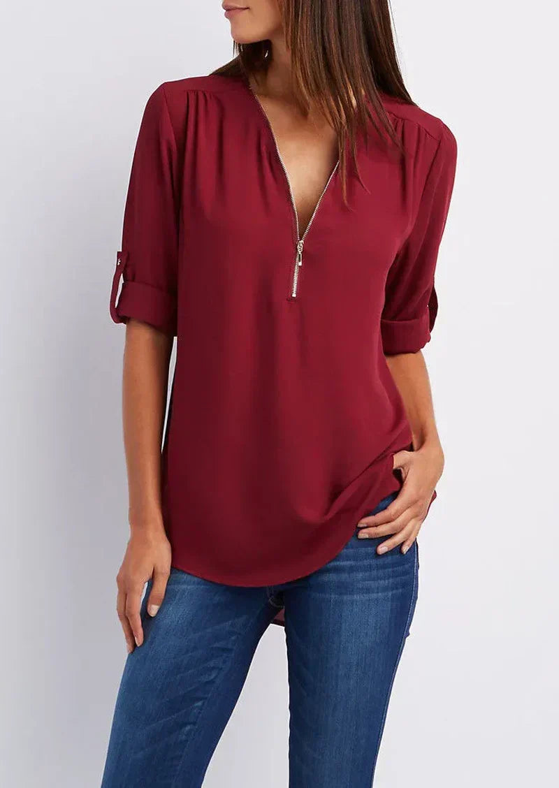 Stilla | Elegant Zip Bluse