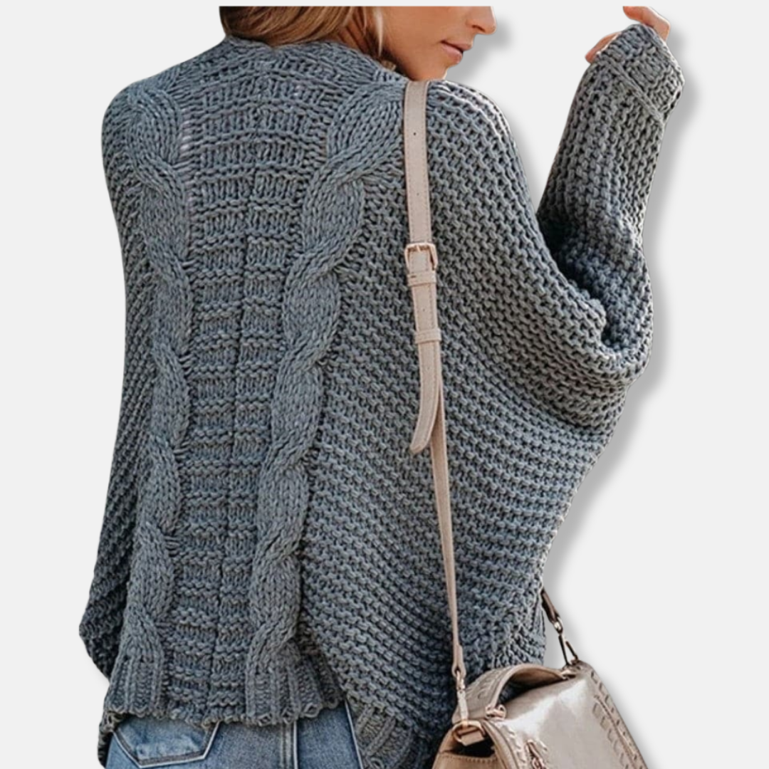 Stilla | Uld Oversized Cardigan Ribbede Åben Frontlommer Cardigan