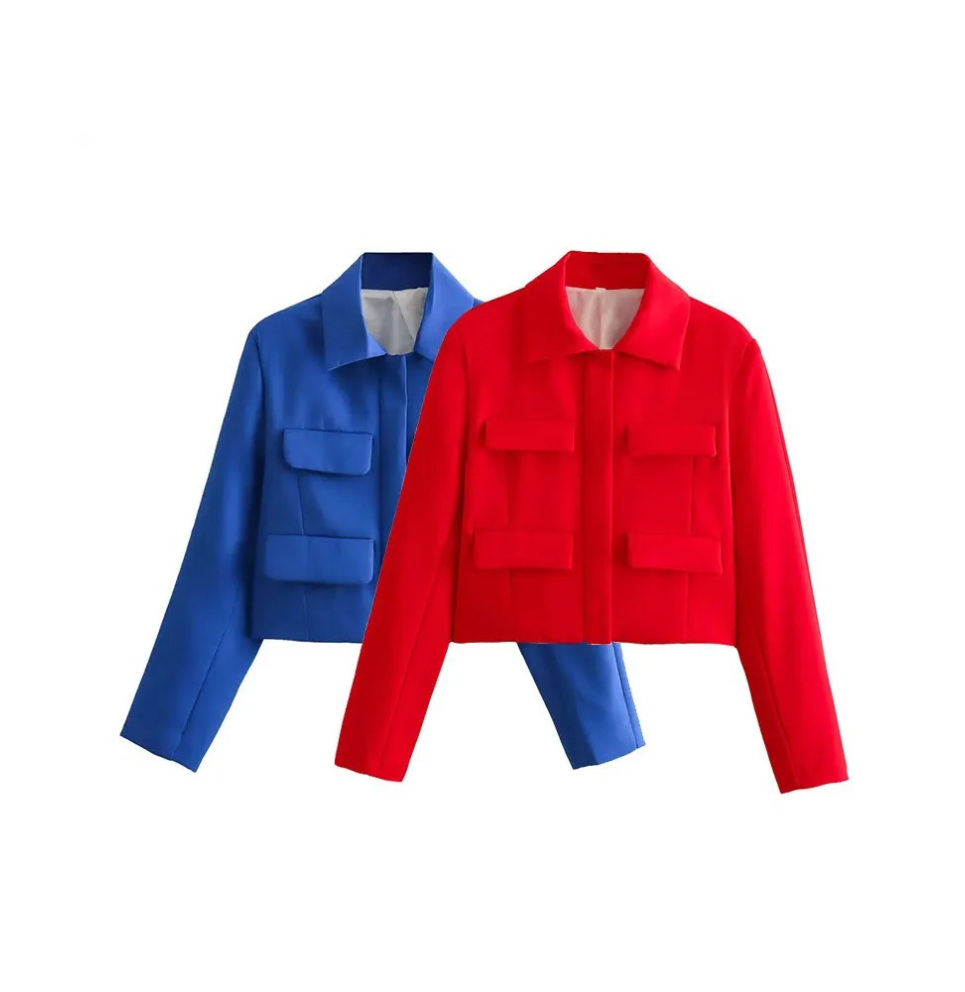 Stilla | Kort Bomberjakke Med Fire Forlommer Og Minimalistisk Design Til Kvinder