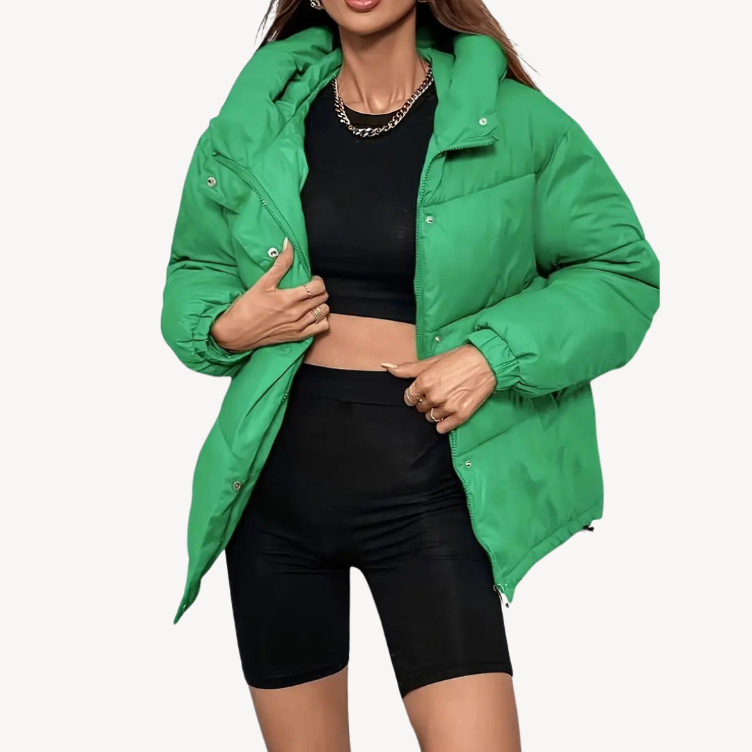 Stilla | Dame Hoodie Pufferjakke