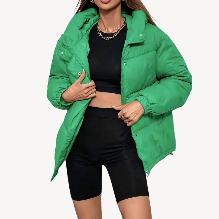 Stilla | Dame Hoodie Pufferjakke