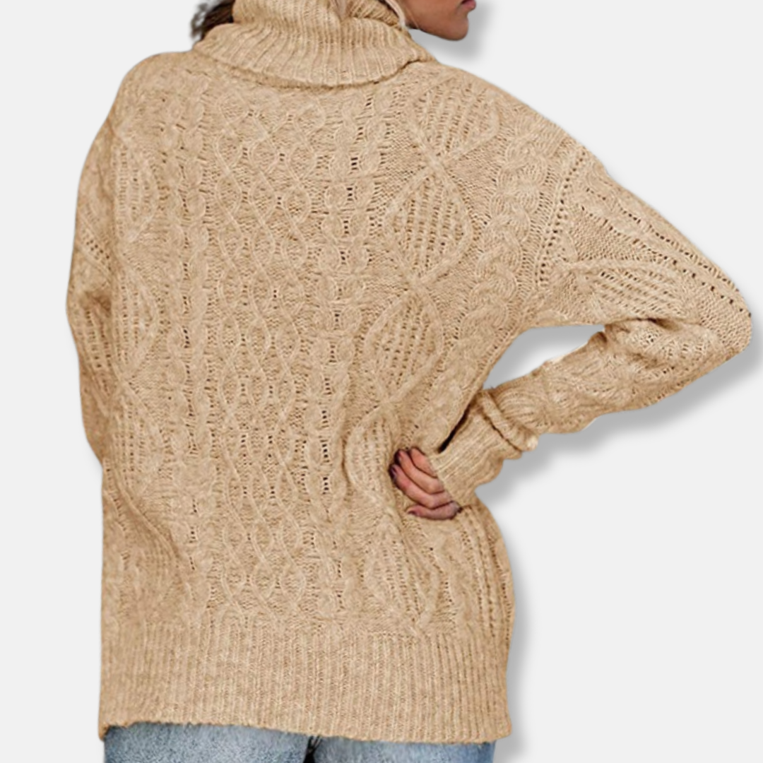 Stilla | Rullekravepullover Kabelstrik Tunika-længdepullover