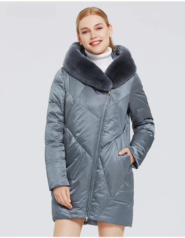 Stilla | Elegant og Trendy Kvalitetsfrakke Med Kuns pels Til Damer