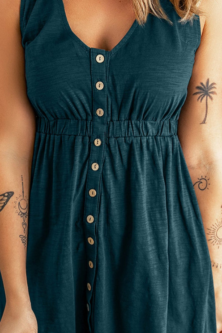 Stilla | Front Empire Waist Ærmeløs Slits Magic Dress