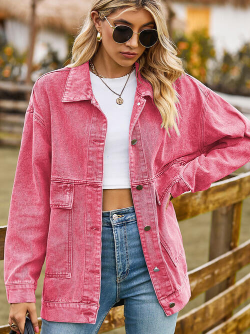 Stilla | Hals Knap-op Denim Jakke
