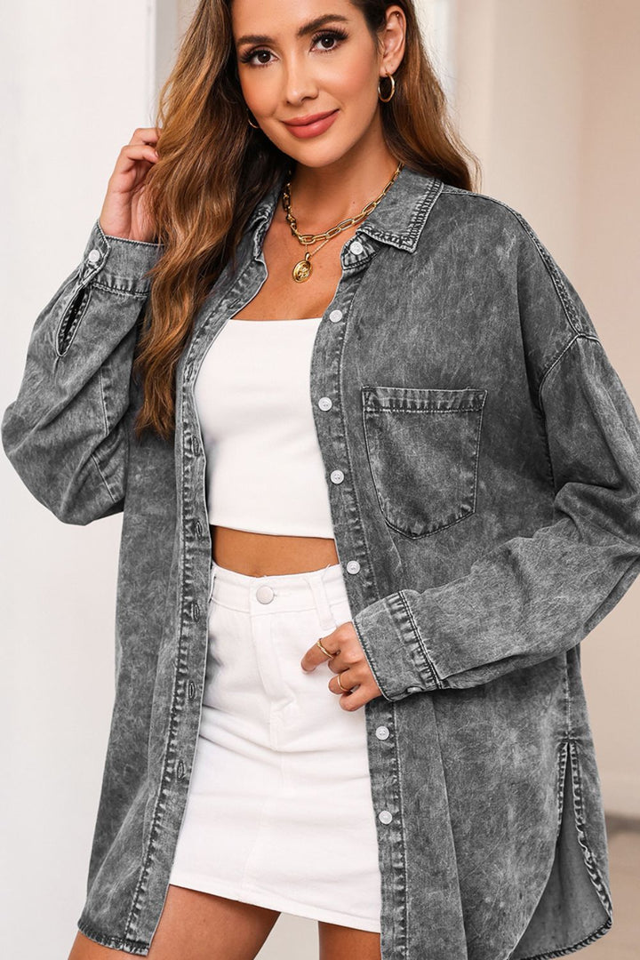 Stilla | Up Dropped Shoulder Denim Top