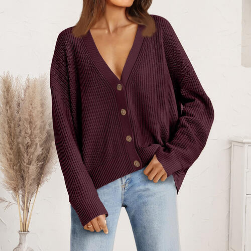 Stilla | Nakke Knap Front Cardigan