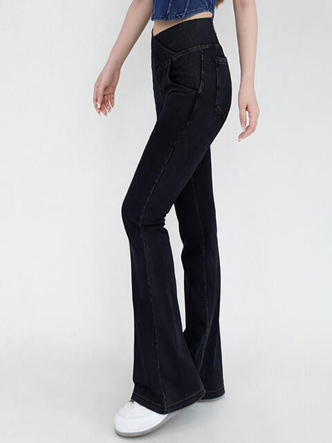 Stilla | Talje Bootcut Jeans Med Lommer