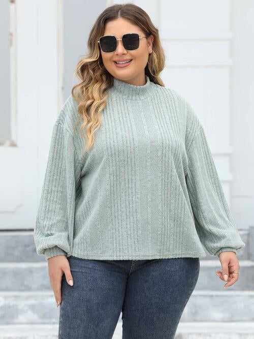 Stilla | Størrelse Mock Neck Langærmet Strikket Top