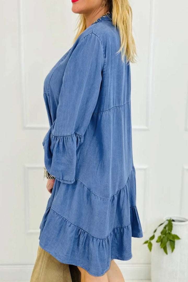 Stilla | Flare Sleeve Denim Dress