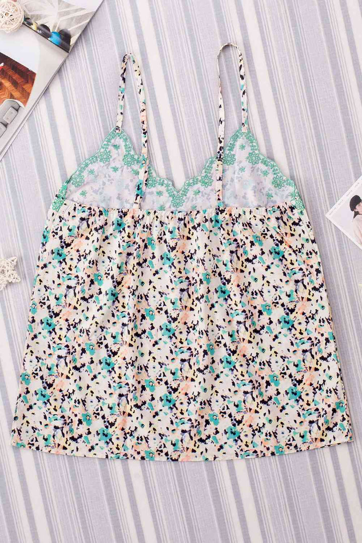 Stilla | Print V-hals Spaghetti Strop Tanktop