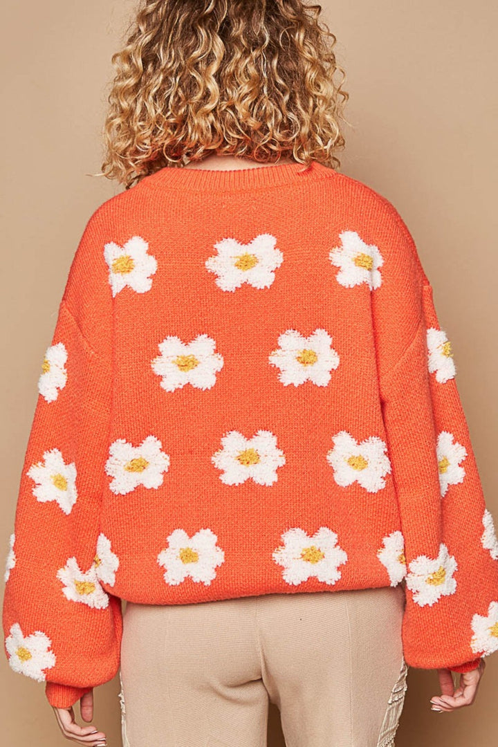 Stilla | Daisy Pattern Drop Shoulder Sweater