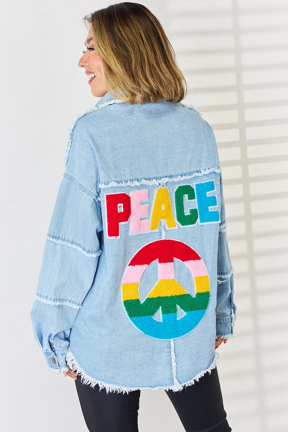 Stilla | Raw Hem Dropped Shoulder Denim Top