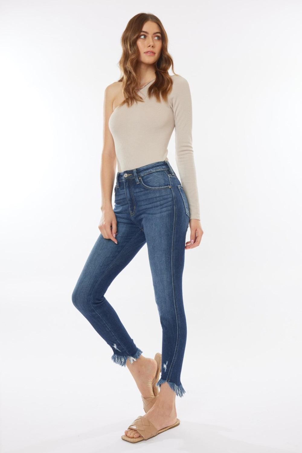Stilla | Raw Hem High Waist Cropped Jeans