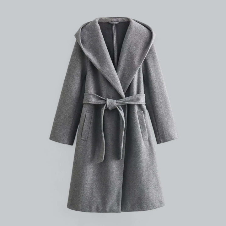 Stilla | Dame Hoodie Lang Trenchcoat