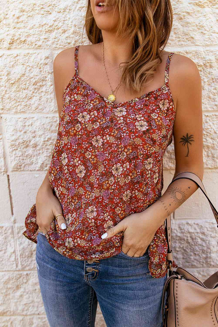Stilla | Floral V-hals Spaghetti Strop Cami