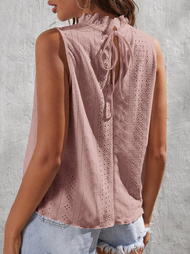 Stilla | Eyelet Mock Neck Tank