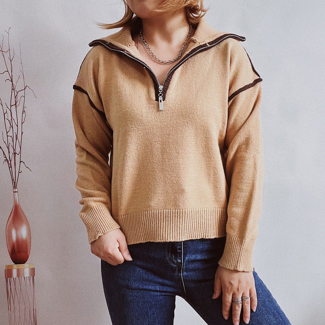 Stilla | Seam Half Zip Sweater
