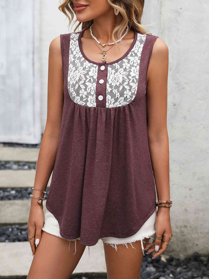 Stilla | Blonde Kontrast Scoop Neck Tank