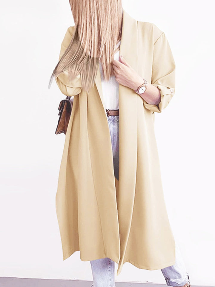 Stilla | Åben Front Rulle-Tab Ærme Trench Coat