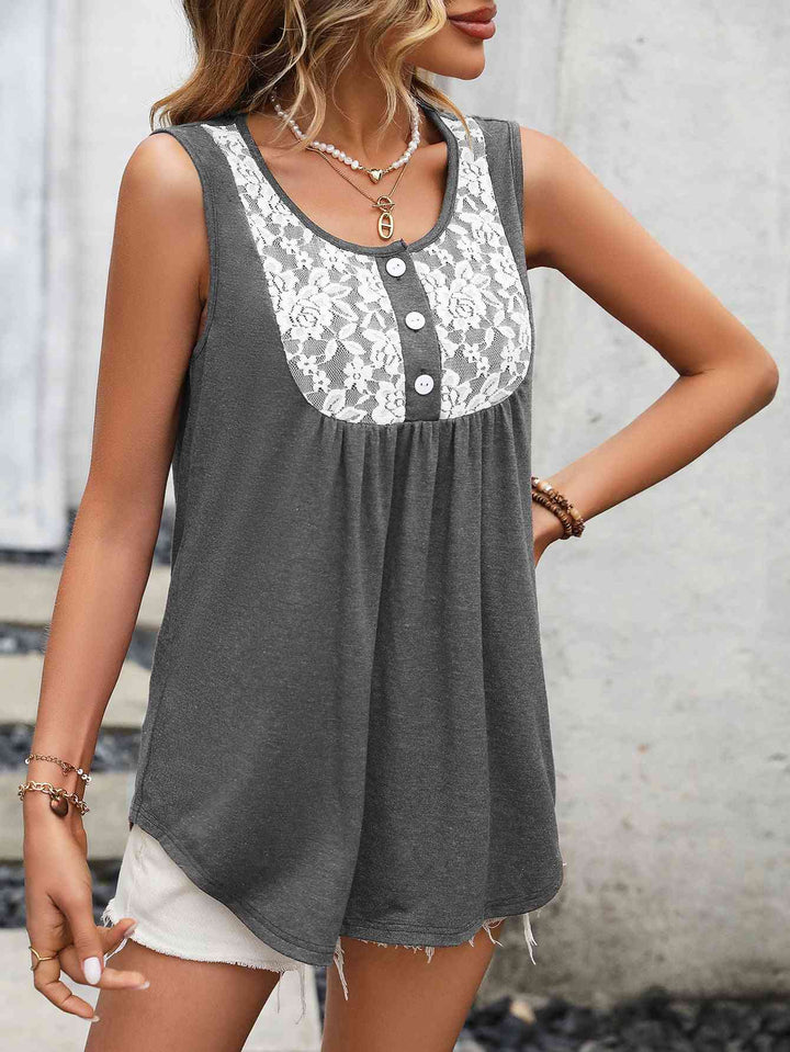 Stilla | Blonde Kontrast Scoop Neck Tank