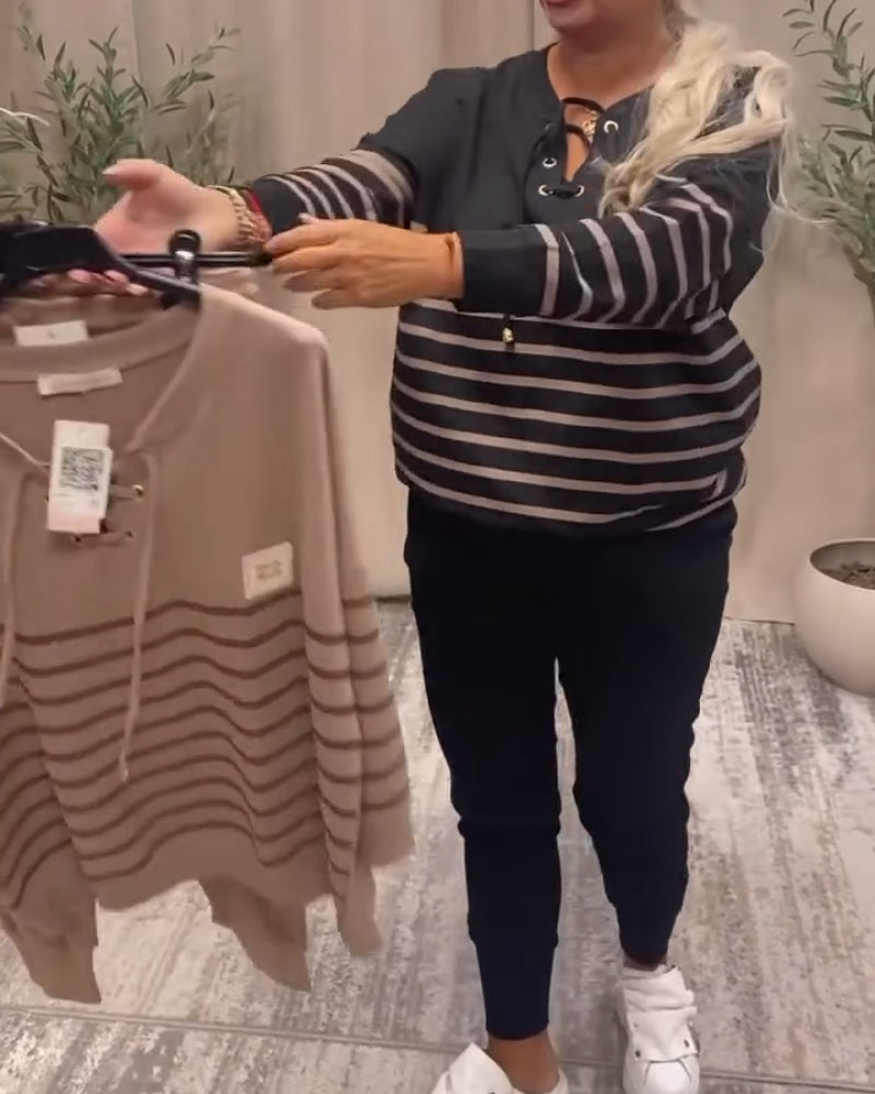 Stilla | Sæt med Løs Stribet Sportshose Til Ankelen