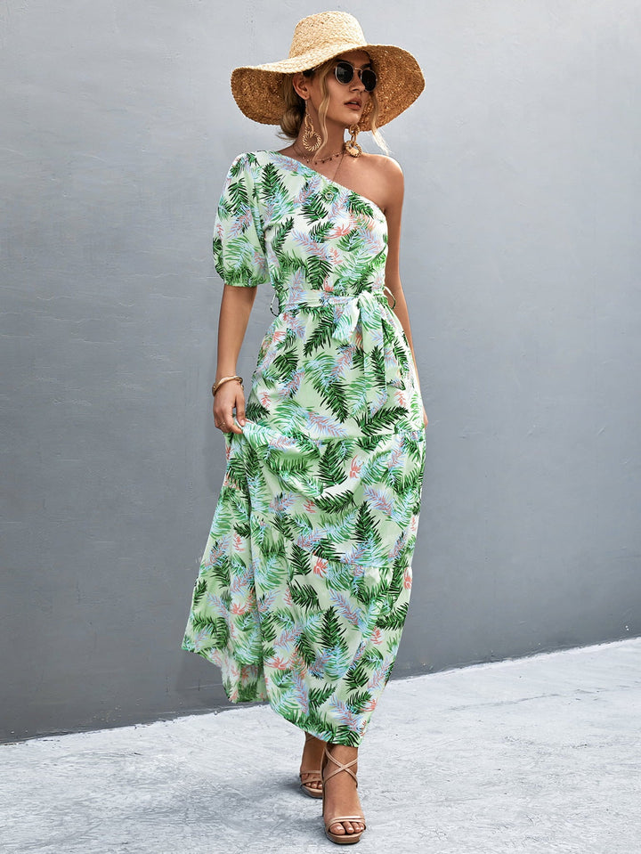 Stilla | Bindebåndtalje One Shoulder Maxi Kjole