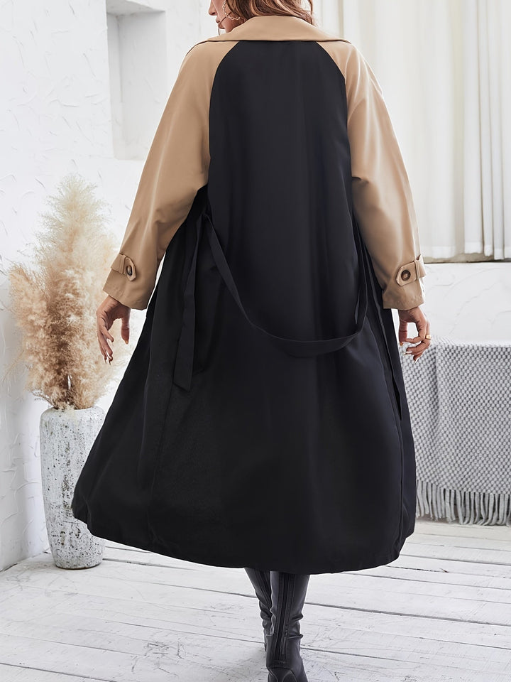 Stilla | Farveblok-trenchcoat med knapdetaljer og maskinvaskbart design til damer Perfekt til hverdagen