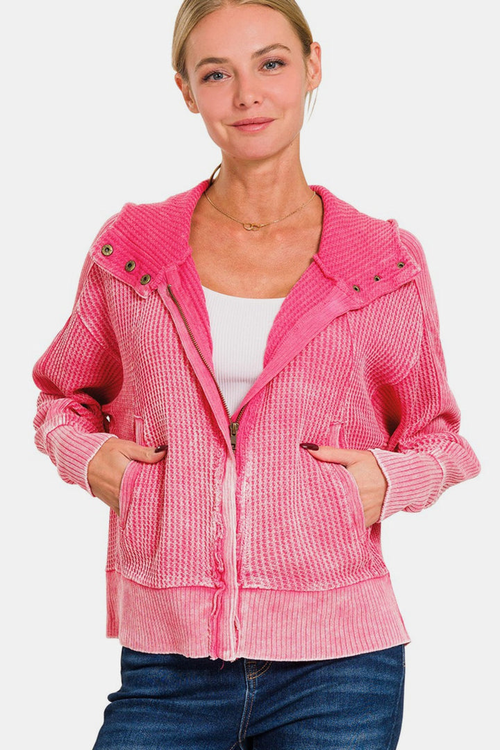 Stilla | Vasket Zip Up Hættetrøje