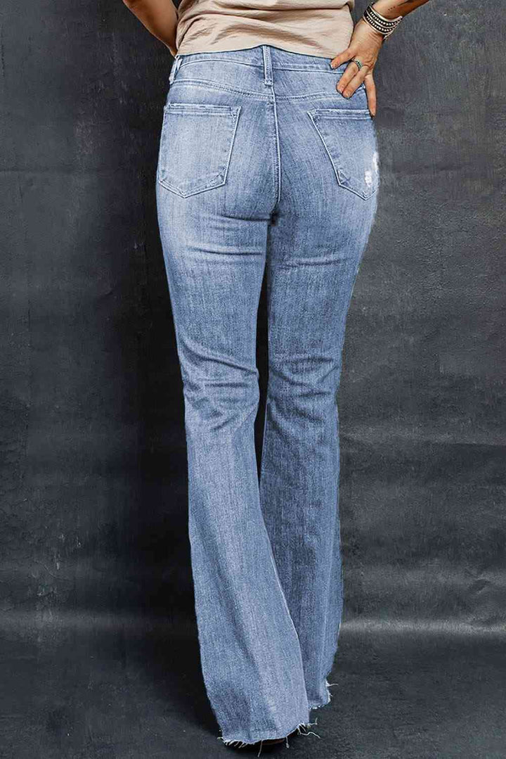 Stilla | Raw Hem Flare Jeans