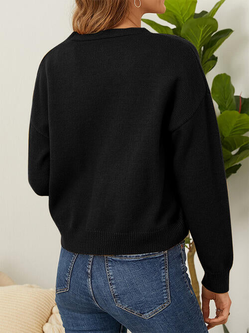 Stilla | Knap Front Dropped Shoulder Cardigan