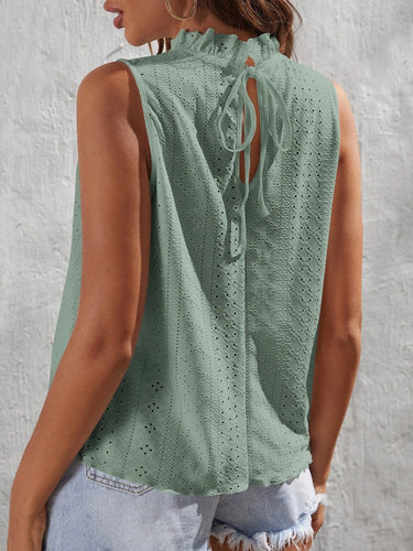 Stilla | Eyelet Mock Neck Tank
