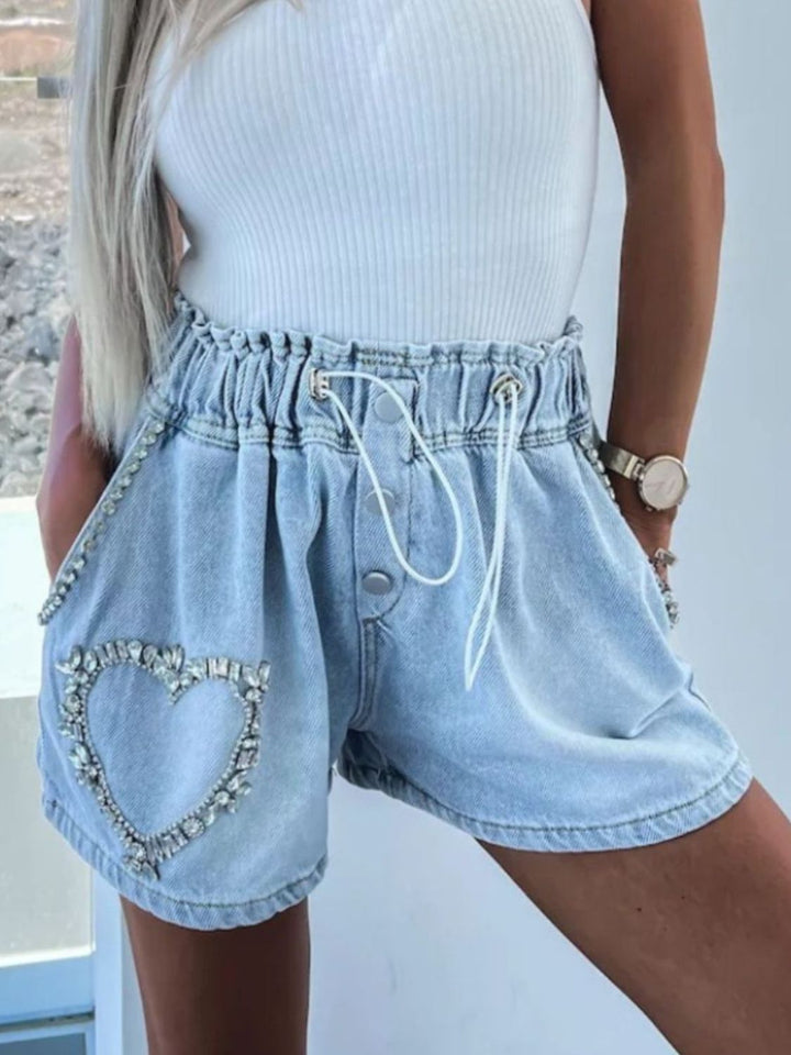 Stilla | Snøre Denim Shorts