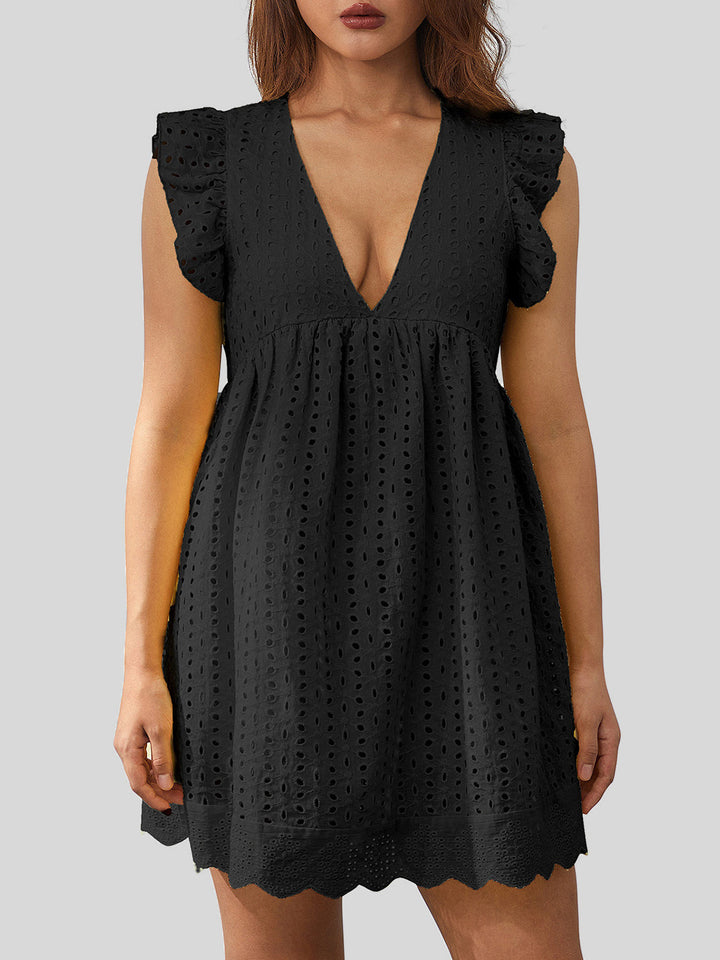 Stilla | Eyelet Cap Sleeve Mini Kjole