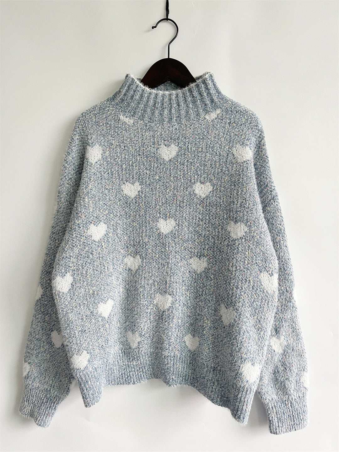Stilla | Heathered Turtleneck Drop Shoulder Sweater