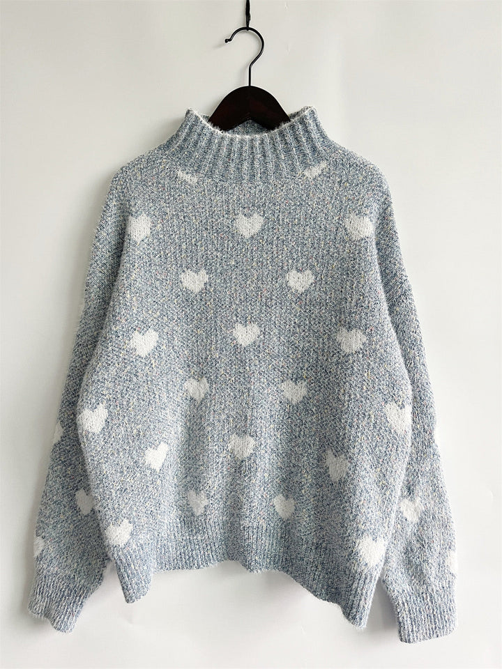 Stilla | Heathered Turtleneck Drop Shoulder Sweater