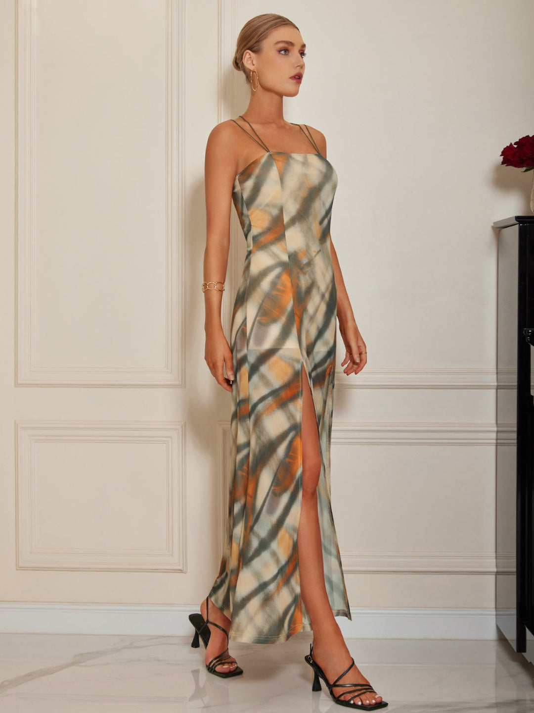 Stilla | Square Neck Maxi Cami Kjole