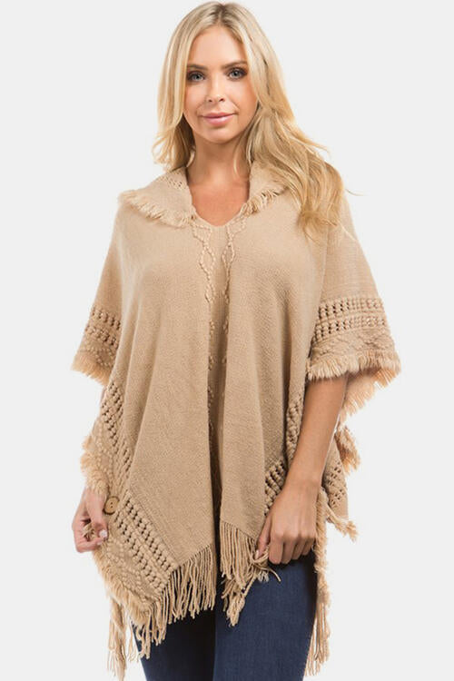 Stilla | Hæklede Knap Hooded Poncho