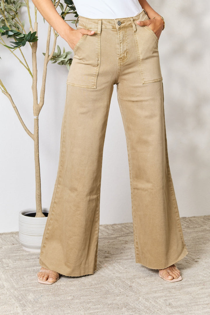 Stilla | Raw Hem Wide Leg Jeans