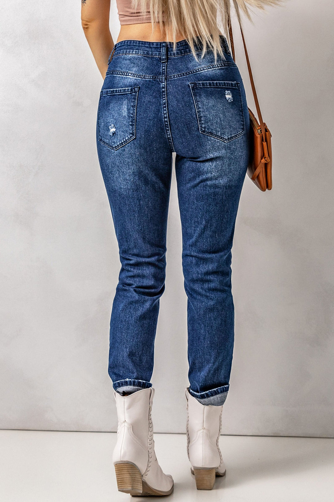 Stilla | Slidt Høj Talje Jeans Med Lommer