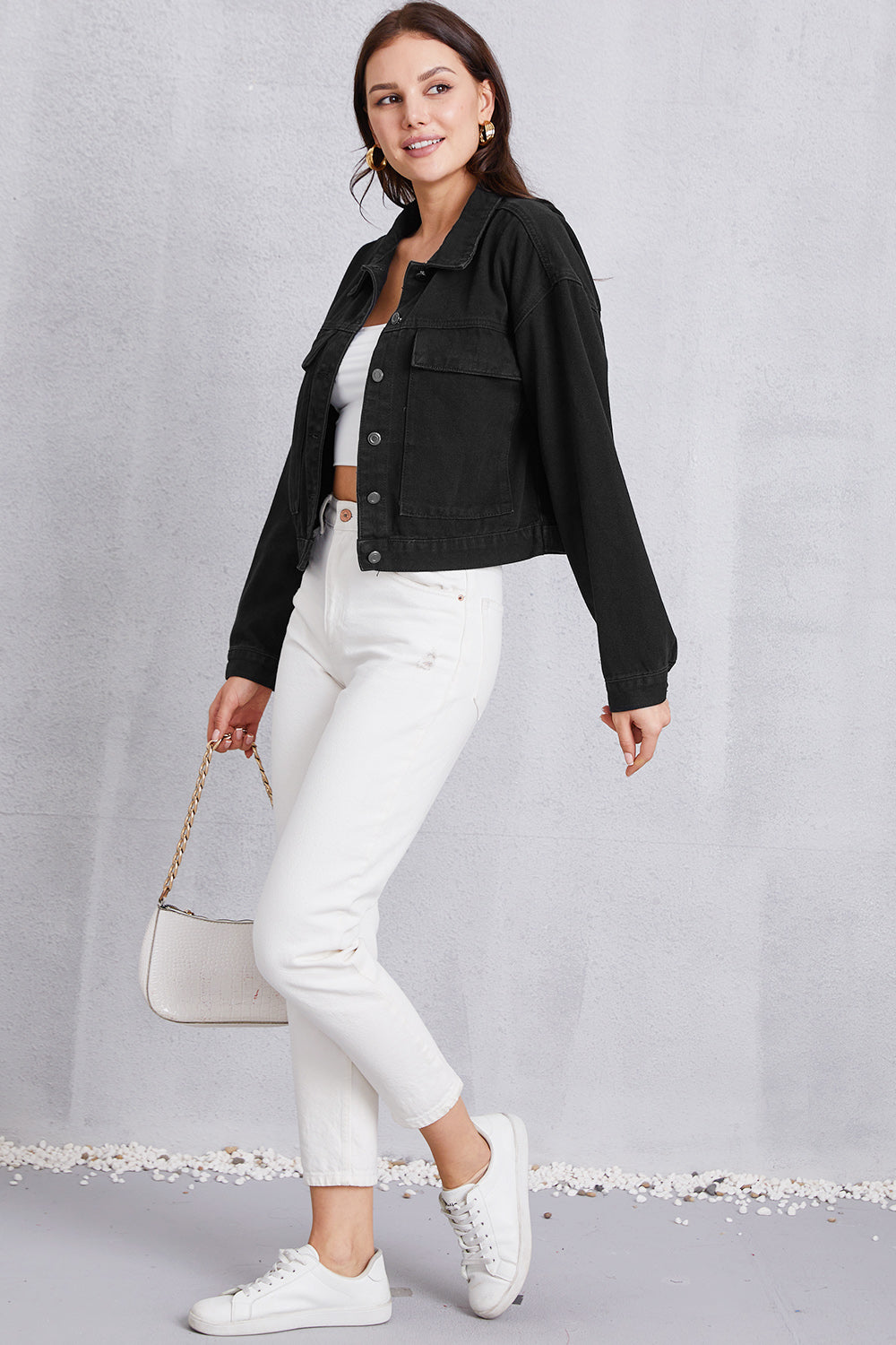 Stilla | Up Dropped Shoulder Denim Jakke