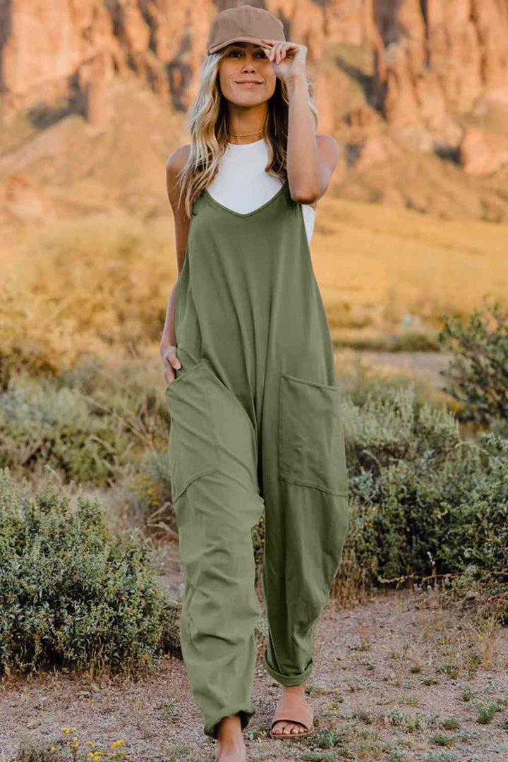 Stilla | Tag V-hals ærmeløs jumpsuit med lomme