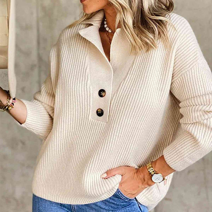 Stilla | Hals Rib-strik Top